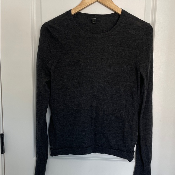 J. Crew Women's Crew Neck Sweater Charcoal M - Picture 2 of 5